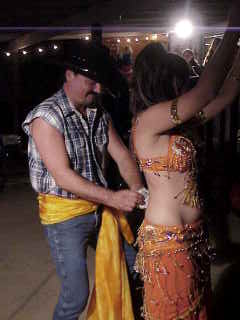 Bruce and belly dancer.