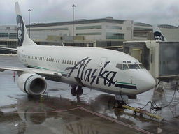 Alaska Air plane at San Franciso, CA airport.