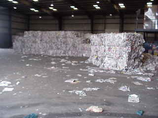 Storage area for compacted bales.