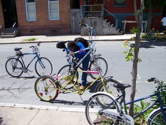 Double decker bike.