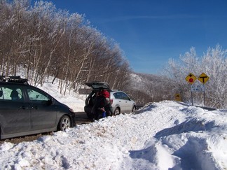 Snowshoe hike to Berlin Mountain, Taconic Crest Trail, NY.