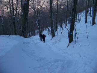 Snowshoe hike to Berlin Mountain, Taconic Crest Trail, NY.