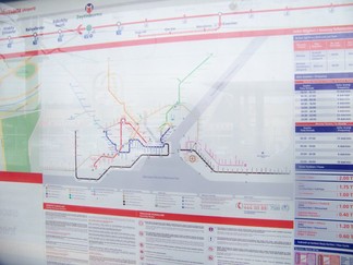 Subway, tram and Metrobus map, Istanbul, Turkey.