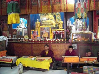Kagyu Shrine, Tibetan Camp, Delhi, India.