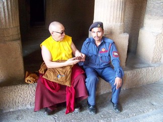 Lamala and one of the security guards.