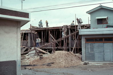 House under construction.