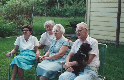 Above on the right is the older generation with Olga, Emily, Bertha and Al.