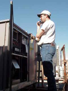 A/C compressor on roof.